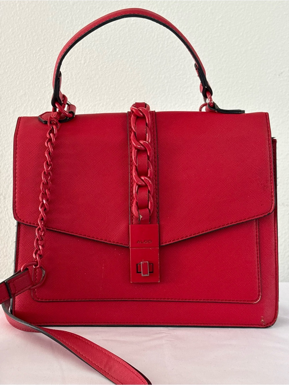 ALDO Red Glenda Satchel Bag